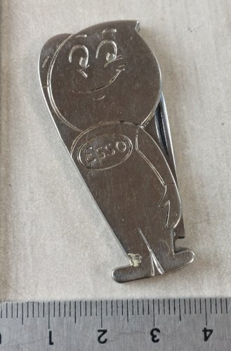Ancien couteau pliant publicitaire, goutte Esso, vintage
