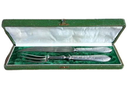 Old Silver-Plated Metal Leg Cover Serving Utensil Antique Tableware