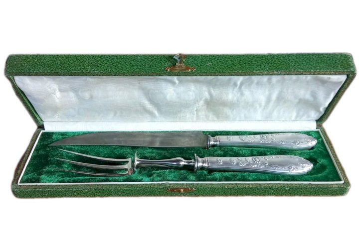 Ancien Couvert À Gigot Couvert De Service Métal Argenté Art De La Table Ancien