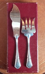 Old Fish Cutlery Serving Cutlery Ercuis Silver-Plated Model Victoria