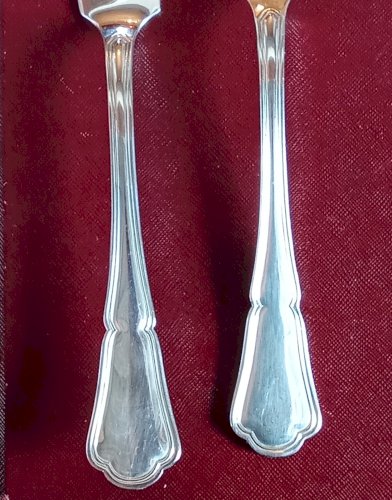 Ancien Couvert À Poisson Couvert De Service Ercuis Metal Argenté Modèle Victoria