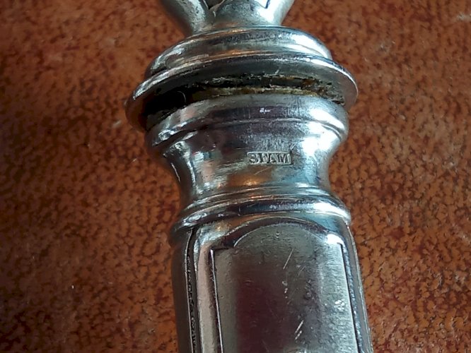 Ancien Couvert À Salade Couvert De Service Métal Argenté Corne Art De La Table