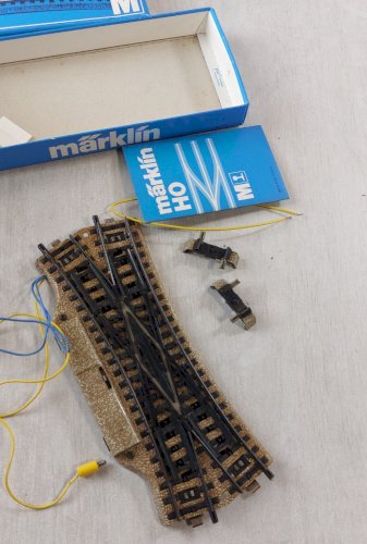 Ancien croisement électrique / traversée jonction double, Märklin 5207, en HO
