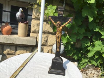 old cast iron crucifix for display, height 37 cm