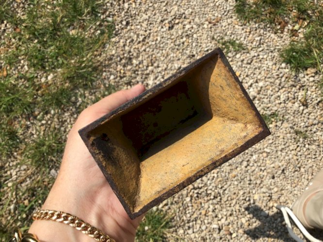 ancien Crucifix en fonte à poser hauteur 37 cm