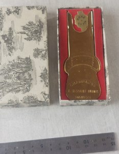 Ancien décapsuleur à champagne, doré à l'or fin, Dessaine - Dubois, Damery