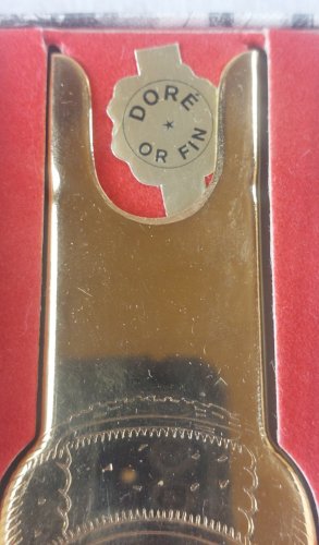 Ancien décapsuleur à champagne, doré à l'or fin, Dessaine - Dubois, Damery