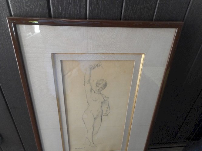 ANCIEN DESSIN AU CRAYON CH VOILLEMOT