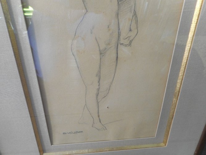 ANCIEN DESSIN AU CRAYON CH VOILLEMOT