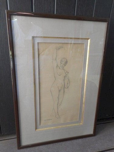 ANCIEN DESSIN AU CRAYON CH VOILLEMOT
