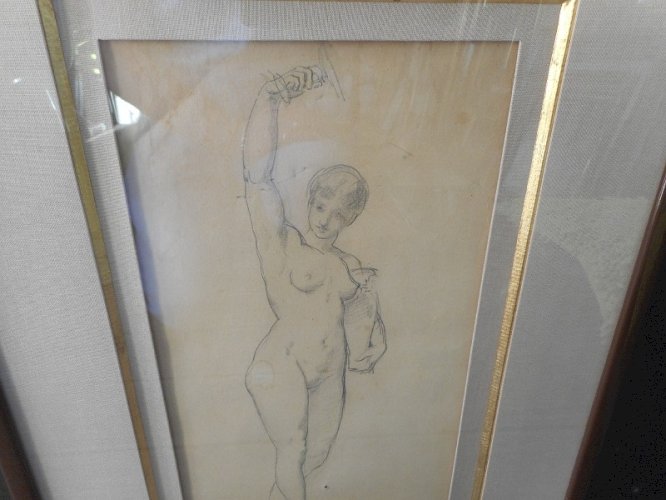 ANCIEN DESSIN AU CRAYON CH VOILLEMOT