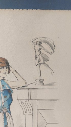 Ancien dessin / lithographie, Paris Couture 175
