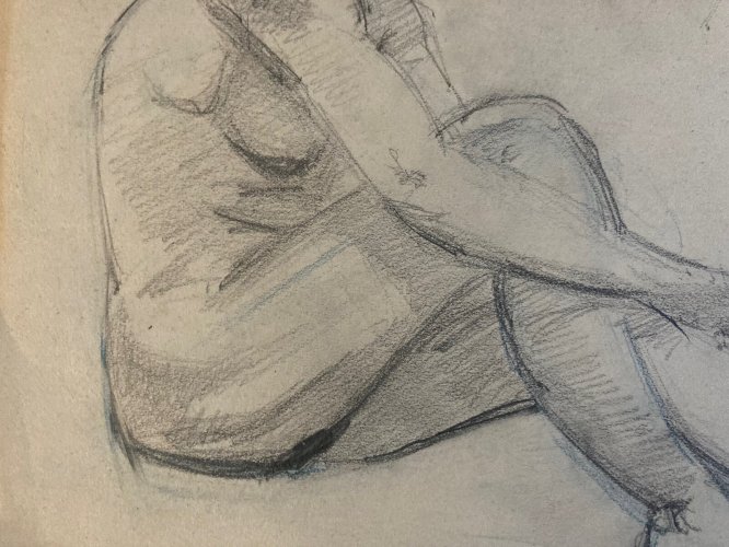Ancien  Dessin Nu 1910 Crayon Papier Femme Erotique Art Déco Atelier Deco