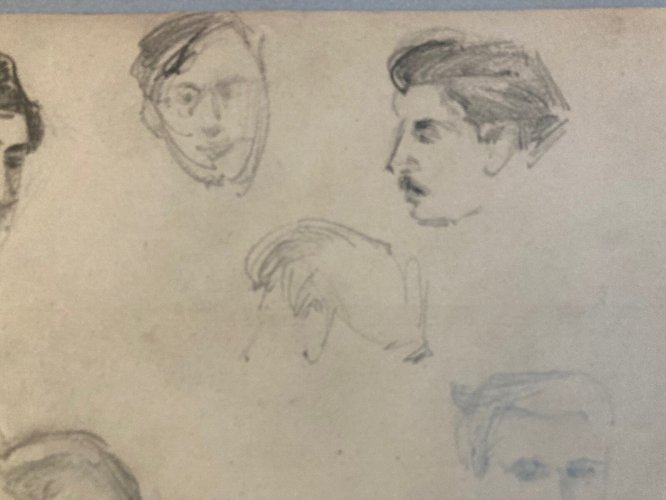 Ancien  Dessin Nu 1910 Crayon Papier Femme Erotique Art Déco Atelier Deco