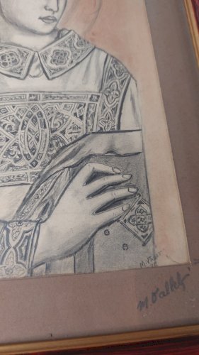 Ancien dessin, Saint Etienne, Giotto Di Bondone