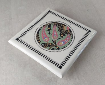 Ancien dessous de plat émaillé, Hemixem Gilliot Frères