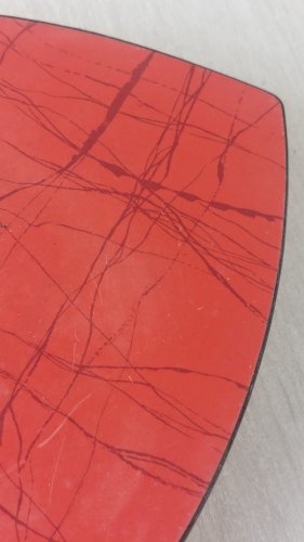 Ancien dessous de plat triangulaire, en formica, vintage