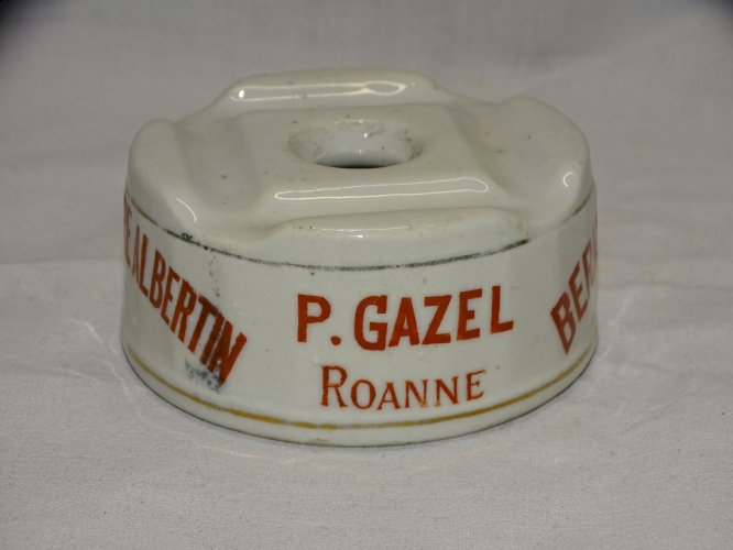 -ANCIEN ENCRIER CERAMIQUE PUBLICITE QUINA NATURE ALBERTIN P GAZEL ROANNE  D