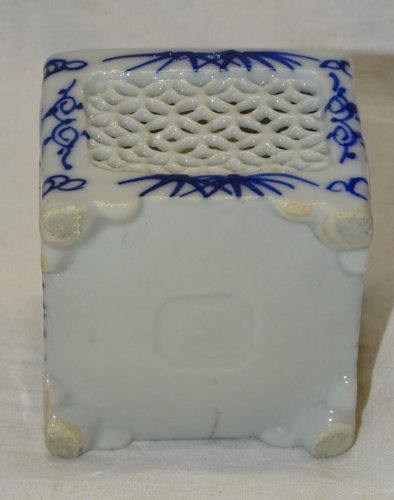 - ANCIEN ENCRIER PORCELAINE ASIATIQUE JAPON OU CHINE DECO BUREAU COLLECTION   D