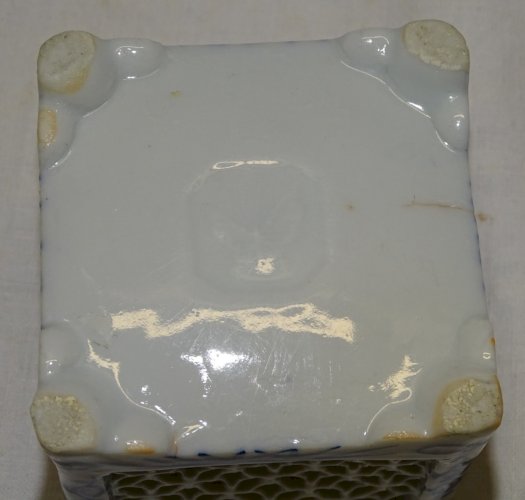 - ANCIEN ENCRIER PORCELAINE ASIATIQUE JAPON OU CHINE DECO BUREAU COLLECTION   D