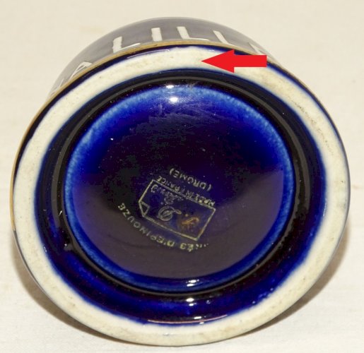 -ANCIEN ENCRIER PUB LILLET GRES BLEU D'ESPINOUZE DROME  COLLECTION VITRINE     D
