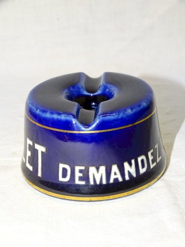 -ANCIEN ENCRIER PUB LILLET GRES BLEU D'ESPINOUZE DROME  COLLECTION VITRINE     D