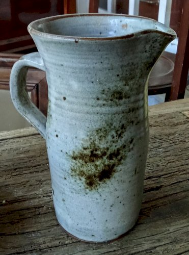 Ancien Ensemble Céramique Bougeoir Pichet Grès Vintage Chantal Thierry Robert