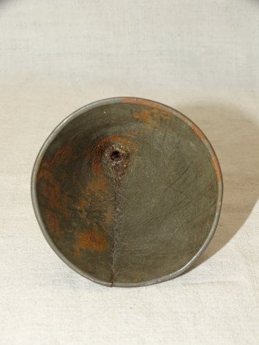 -ANCIEN ENTONNOIR METAL avec ROBINET BARATTE A BEURRE ou A MAYONNAISE   D