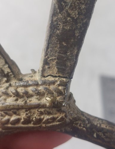 Ancien étrier, art africain, en bronze
