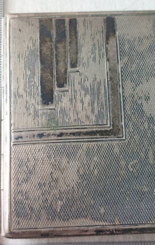 Ancien étui / porte cigarette, décor monogramme, en argent