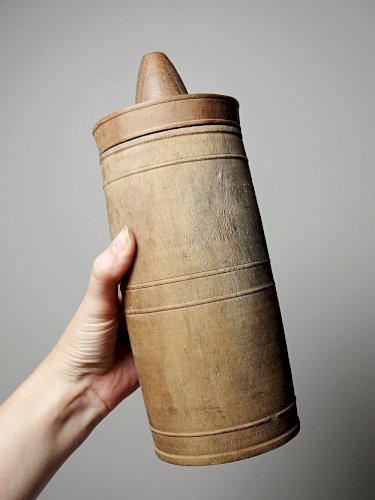 Ancien étui/boite en bois tourné, XIXe-XXe Mécanique ? Apiculture ?