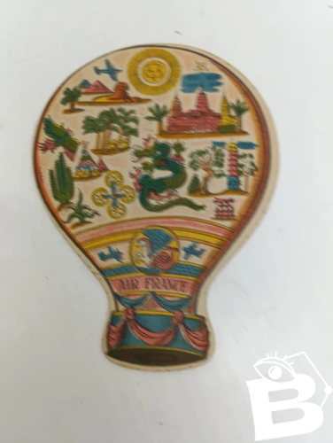 ancien eventail en carton air france des annees 50 en bon etat