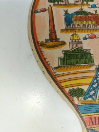 ancien eventail en carton air france des annees 50 en bon etat
