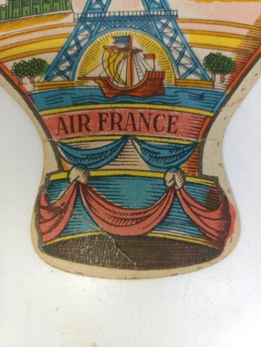 ancien eventail en carton air france des annees 50 en bon etat