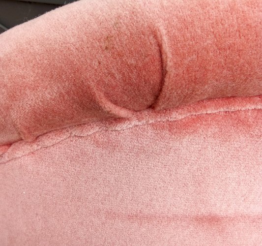 Ancien Fauteuil Crapaud Rose/Napoléon III/Fauteuil 19 Ème Siècle