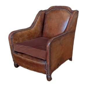 Old Office Chair Library Reading Leather Studded