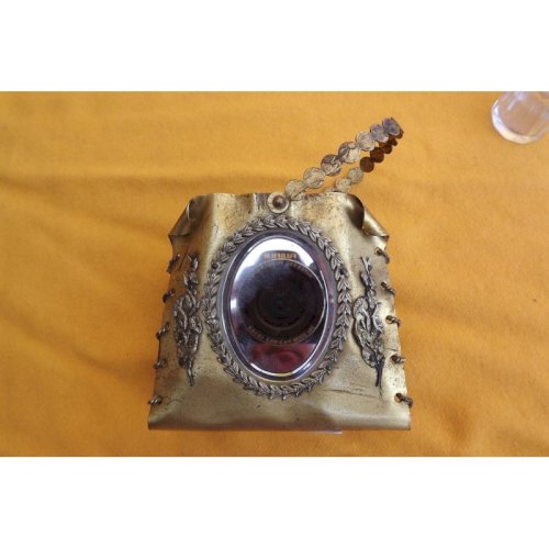 Ancien Flacon de Parfum 1900 panier rangement métal doré