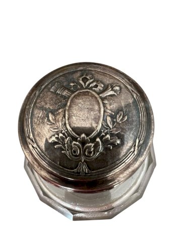 ancien flacon de parfum de collection Cristal Bouchon argent Massif XIXe siècle