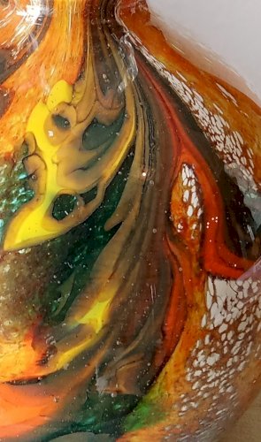 Ancien Flacon En Verre à Inclusion Verrerie D Art  Signé Georges Castellino
