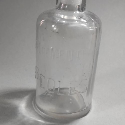 Ancien flacon en verre publicitaire, alcool de menthe Ricqlès
