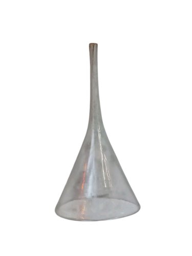 Ancien flacon fiole Pyrex entonnoir verre soufflé matériel laboratoire chimie