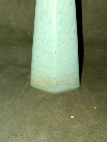 ancien flacon ou pulverisateur style daum en verre marmoreen bleu en bon etat