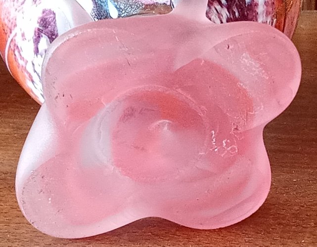 Ancien Flacon Verre à Inclusion Pâte De Verre Verrerie D Art Aconito