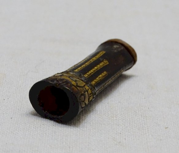 -ANCIEN FUME CIGARETTE ART DECO DANS SON ETUI CUIR COLLECTION FUMEUR VITRINE   D