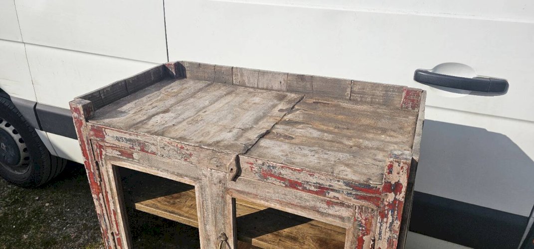 Ancien garde manger en teck birman