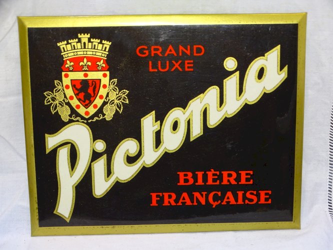-ANCIEN GLACOÏDE PUBLICITAIRE PICTONIA BIERE Française GRAND LUXE COLLECTION