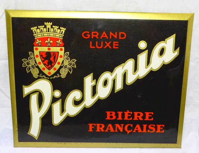-ANCIEN GLACOÏDE PUBLICITAIRE PICTONIA BIERE Française GRAND LUXE COLLECTION