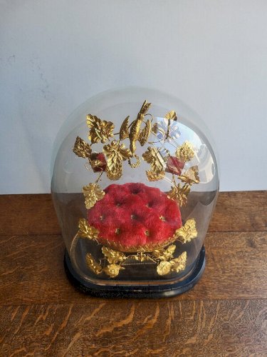 ANCIEN GLOBE DE MARIEE EN VERRE ET BOIS N°6