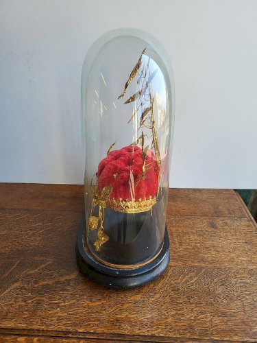 ANCIEN GLOBE DE MARIEE EN VERRE ET BOIS N°6
