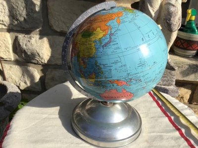 ANCIENT WORLD GLOBE BY TARIDE GEOGRAPHY WITH ALUMINUM BASE 1930